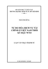 Luận văn Tự do hóa dịch vụ tài chính ở Việt Nam thời kỳ hậu WTO