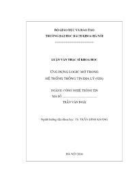Luận văn Ứng dụng logic mờ trong hệ thống thông tin địa lý (GIS)