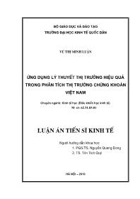 Luận văn Ứng dụng lý thuyết thị trường hiệu quả trong phân tích thị trường chứng khoán Việt Nam
