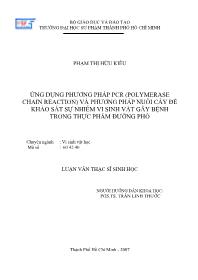 Luận văn Ứng dụng phương pháp pcr (polymerase chain reaction) và phương pháp nuôi cấy để khảo sát sự nhiễm vi sinh vật gây bệnh trong thực phẩm đường phố