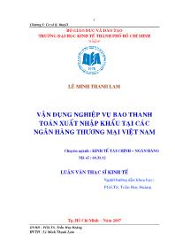 Luận văn Vận dụng nghiệp vụ bao thanh toán xuất nhập khẩu tại các ngân hàng thương mại Việt Nam