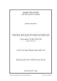 Luận văn Văn học Bắc Kạn từ năm 1945 đến nay