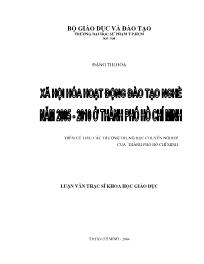 Luận văn Xã hội hóa hoạt động đào tạo nghề năm 2005-2010 ở thành phố Hồ Chí Minh