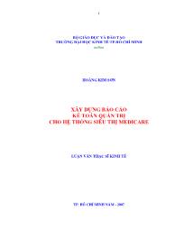 Luận văn Xây dựng báo cáo kế toán quản trị cho hệ thống siêu thị medicare