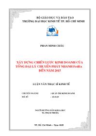 Luận văn Xây dựng chiến lược kinh doanh của tổng đại lý chuyển phát nhanh fedex đến năm 2015