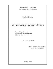 Luận văn Xây dựng mục lục cho văn bản