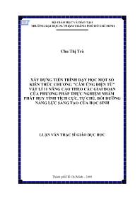 Luận văn Xây dựng tiến trình dạy học một số kiến thức chương 