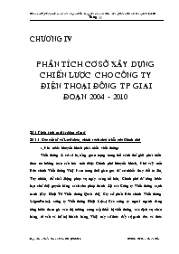 Phân tích cơ sở xây dựng chiến lược cho công ty điện thoại đông TP giai đoạn 2004 - 2010