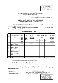 Báo cáo tình hình thu nộp thuế theo hợp đồng ủy nhiệm thu