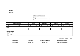 Báo cáo tồn kho