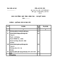 Báo cáo tổng hợp tình hình thu - Chi quỹ BHXH (mẫu số B 08 – BH)