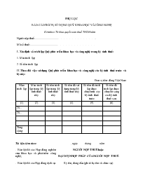 Báo cáo trích, sử dụng quỹ khoa học và công nghệ