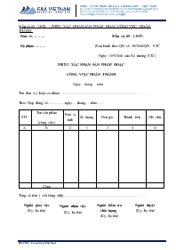 Phiếu xác nhận sản phẩm hoặc công việc hoàn thành