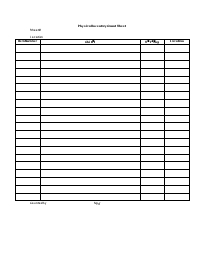 Physical inventory count sheet