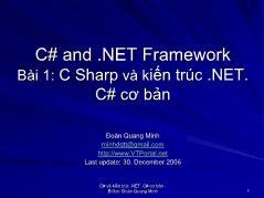C# and. NET Framework - Bài 1: C Sharp và kiến trúc.NET. C# cơ cơ bản
