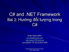C# and. NET Framework - Bài 2: Hướng đối tư tượng trong C#
