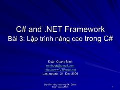 C# and. NET Framework - Bài 3: Lập trình nâng caotrong C#
