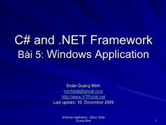 C# and. NET Framework - Bài 5: Windows Application
