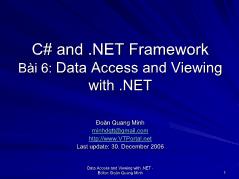 C# and. NET Framework - Bài 6: Data Access and Viewing with .NET