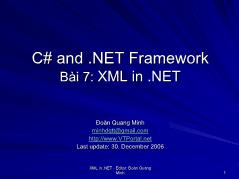 C# and. NET Framework - Bài 7: Xml in. net