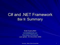 C# and. NET Framework - Bài 9: Summary
