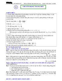 Chuyên đề bài tập Vật lý 10 - Chương 1: Động học chất điểm - Chủ đề 1: Chuyển động thẳng đều