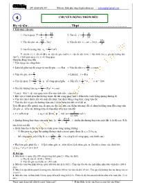 Chuyên đề bài tập Vật lý 10 - Chương 1: Động học chất điểm - Chủ đề 4: Chuyển động tròn đều