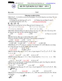 Chuyên đề bài tập Vật lý 10 - Chương 2: Động lực học chất điểm - Chủ đề 7: Đềôn tập động lực học - Số 1