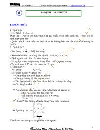 Chuyên đề bài tập Vật lý 10 - Chương 2: Động lực học chất điểm - Chủ đề 2: Ba định luật Newton
