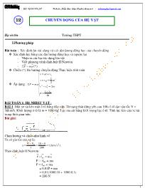 Chuyên đề bài tập Vật lý 10 - Chương 2: Động lực học chất điểm - Chủ đề 6: Chuyển động của hệ vật