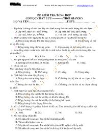 Chuyên đề bài tập Vật lý 10 - Chương 5: Cơ học chất lưu - Chủ đề Đề kiểm tra tổng hợp cơ học chất lưu
