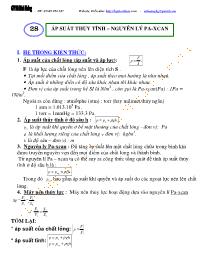 Chuyên đề bài tập Vật lý 10 - Chương 5: Cơ học chất lưu - Chủ đề 1: Áp suất thủy tĩnh – Nguyên lý pa - Xcan