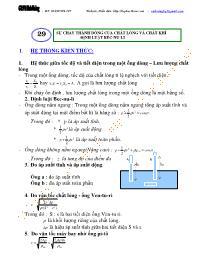Chuyên đề bài tập Vật lý 10 - Chương 5: Cơ học chất lưu - Chủ đề 2: Sự chảy thành dòng của chất lỏng và chất khí định luật béc-Nu-li