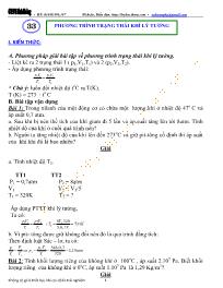 Chuyên đề bài tập Vật lý 10 - Chương 6: chất khí - Chủ đề 4: Phương trình trạng thái khí lý tưởng