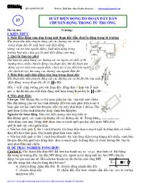 Chuyên đề bài tập Vật lý 11 - Chương 5: Cảm ứng điện từ - Chủ đề 2: Suất điện động do đoạn dây dẫn chuyển động trong từ trường