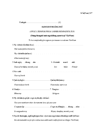 Đơn xin thường trú application for permanent residence status (dùng cho người nước ngoài đang tạm trú tại Việt Nam)