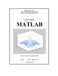 Giáo trình Matlab