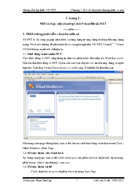 Hướng dẫn lập trình VB.Net - Chương 1: Mở và chạy một chương trình VS.Net