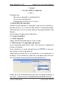 Hướng dẫn lập trình VB.Net - Chương 4: Làm việc với Menu và hộp thoại