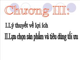 Kinh tế vĩ mô - Chương III: Lý thuyết người tiêu dùng