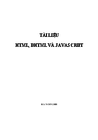 Tài liệu html, dhtml và javascript
