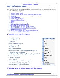 Tin văn phòng - MS word - Bảng biểu (office 2003)