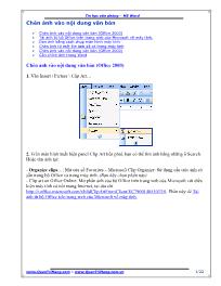 Tin văn phòng - MS word - Chèn ảnh vào nội dung văn bản