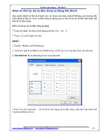 Tin văn phòng - MS word - Điền số thứ tự, ký tự đầu dòng tự động MS word