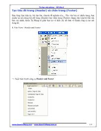 Tin văn phòng - MS word - Tạo điêu đề trang (header) và chân trang (Footer)