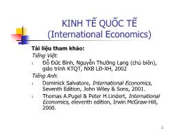 Bài giảng môn kinh tế học vĩ mô - Kinh tế quốc tế (international economics)