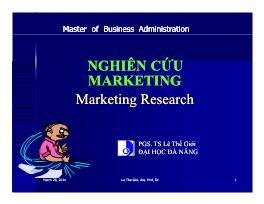 Giáo án môn Quản trị kinh doanh - Nghiên cứu marketing nghiên cứu marketing marketing research