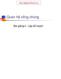 Giáo án môn Quản trị kinh doanh - Quan hệ công chúng