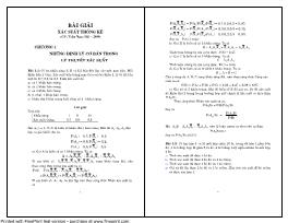 Giáo án môn toán - Bài giải xác suất thống kê