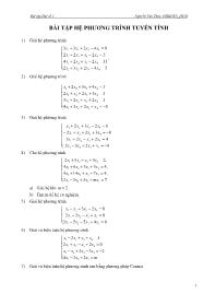 Giáo án môn toán - Bài tập hệ phương trình tuyến tính